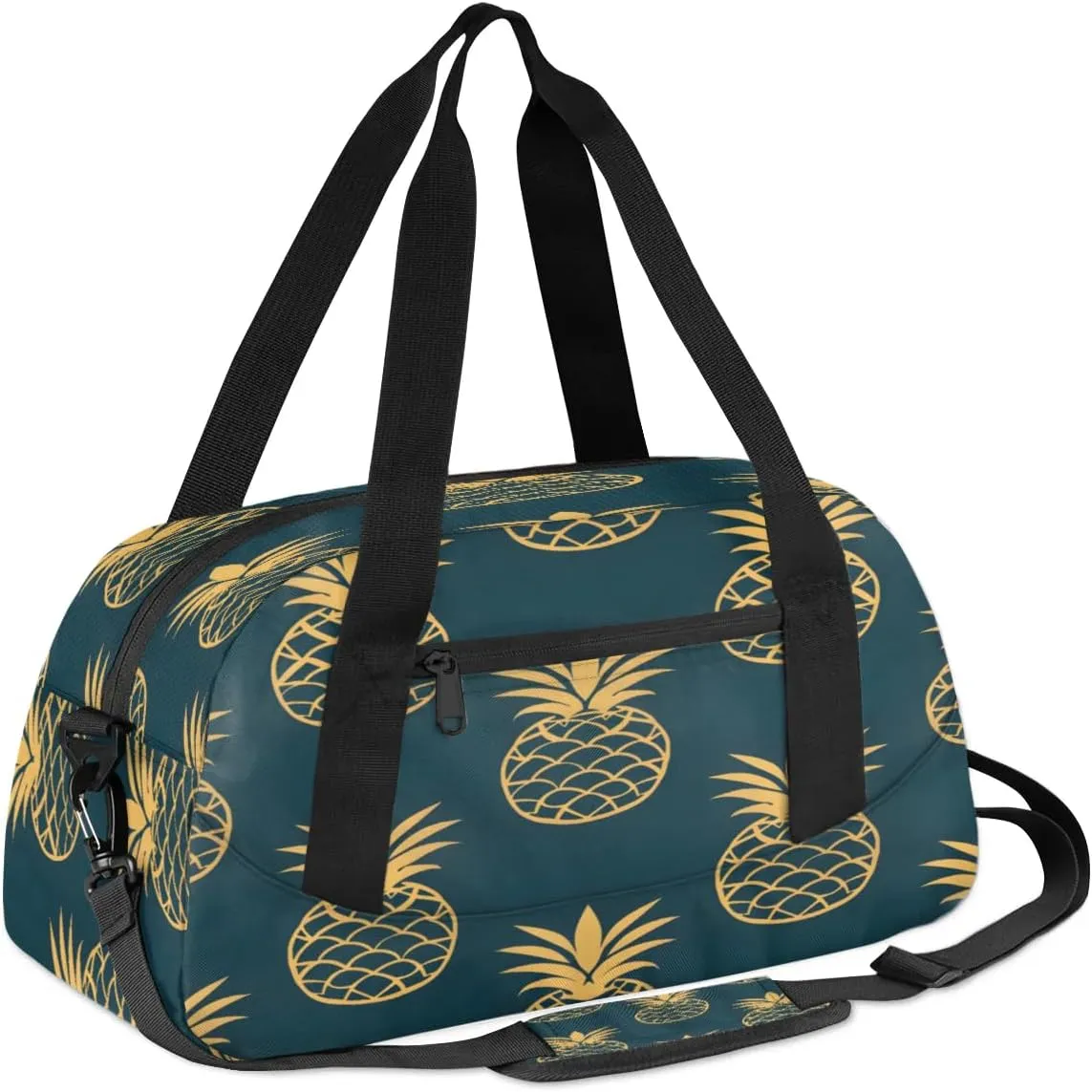 Sport Duffel Bag Cute Pineapples Print Kids Gym Bag Weekender Overnight Bags for Boys Girls Teens Carry On Workout Travel Bag