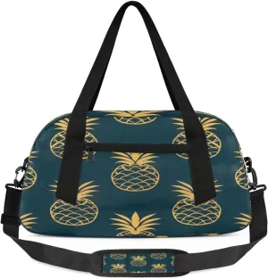 Sport Duffel Bag Cute Pineapples Print Kids Gym Bag Weekender Overnight Bags for Boys Girls Teens Carry On Workout Travel Bag