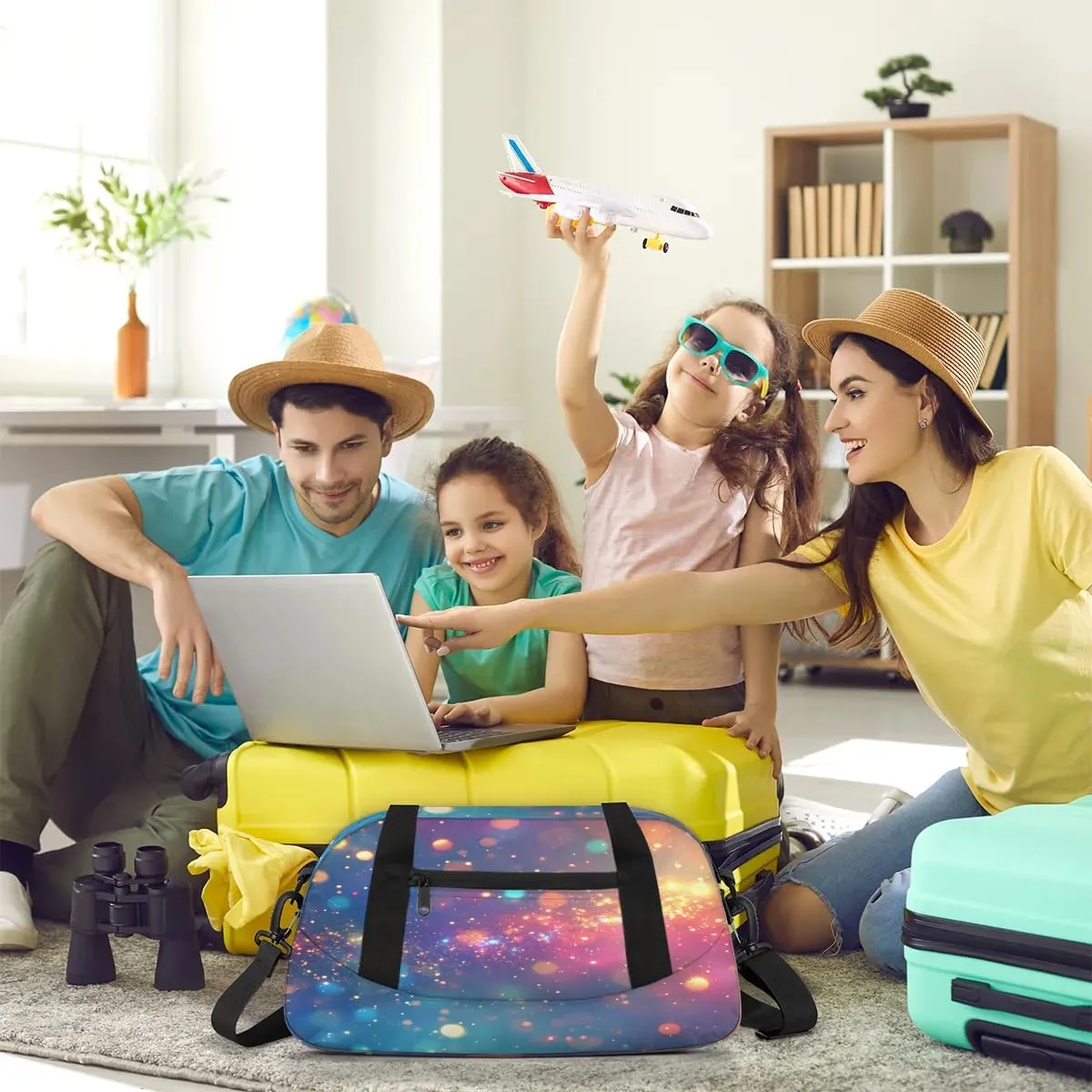 Sport Duffel Bag Rainbow Color Print Kids Gym Bag Weekender Overnight Bags for Boys Girls Teens Carry On Workout Travel Bag