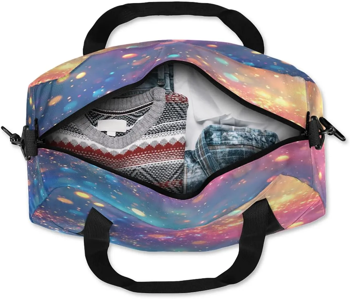 Sport Duffel Bag Rainbow Color Print Kids Gym Bag Weekender Overnight Bags for Boys Girls Teens Carry On Workout Travel Bag