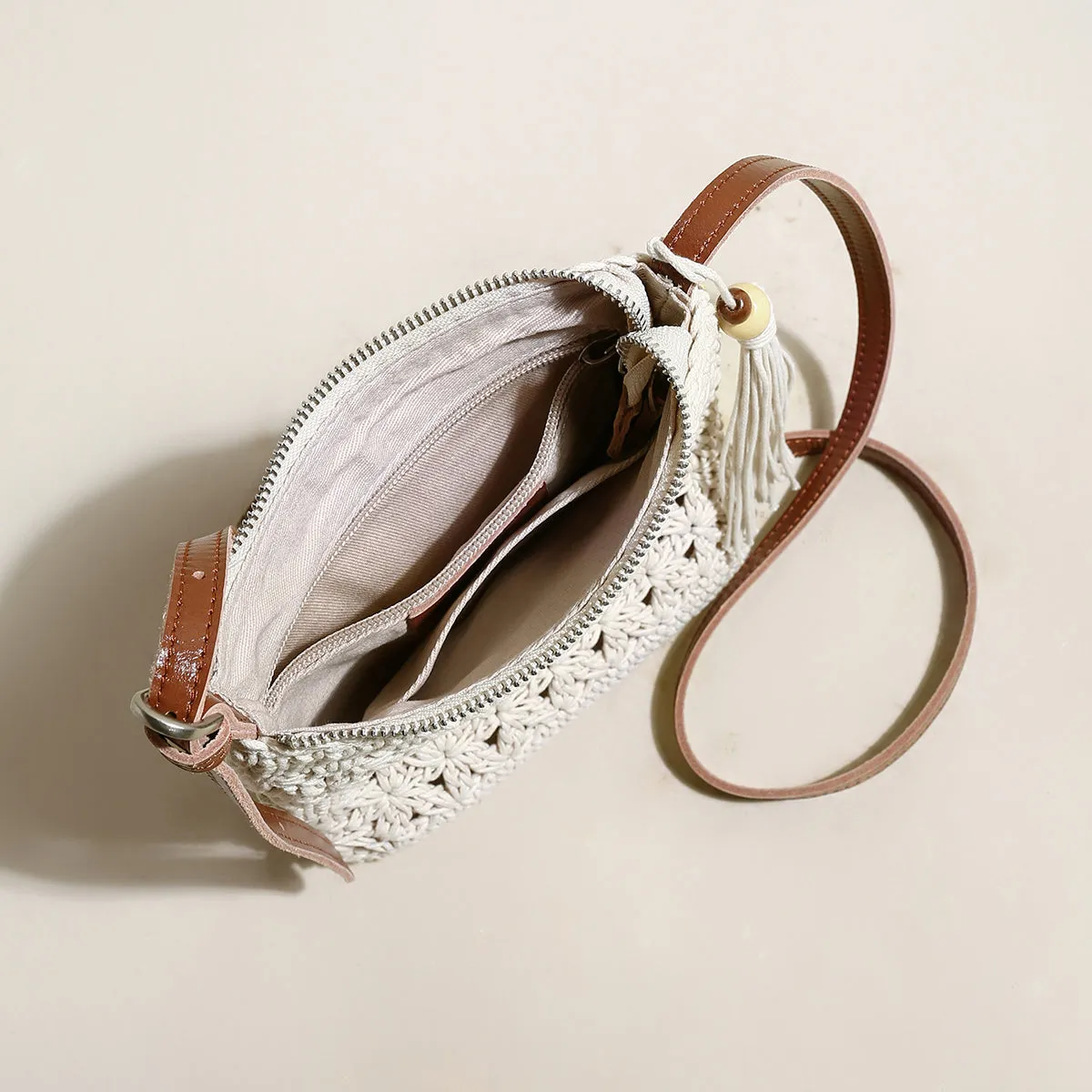 Strap Shoulder White Boho Massive discount Chic Daily special Mini Bag Leather