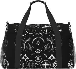 Supernatural Symbols Black print Carry on Bag Underseat forTraveling Personal Item Bag Travel Duffel Bag Gym Bag for Women Men