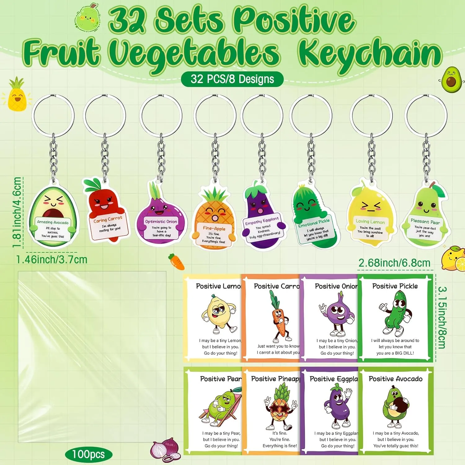 Sureio CNA Week Gift Emotional Support Pickle Keychain End of School Year Grad Gift for Student Employee Teacher Appreciation