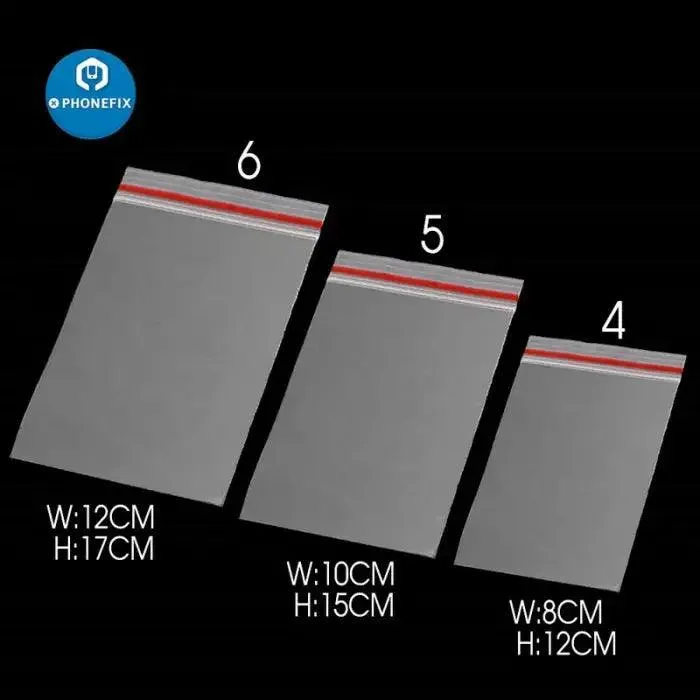 Thick Transparent Zipper Plastic Bags for Small Jewelry Parts 100pcs