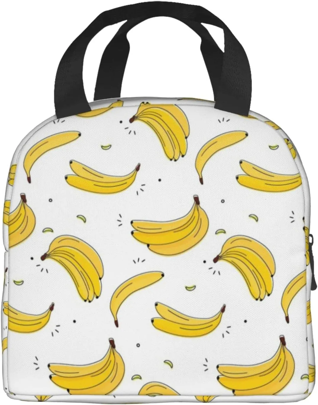 Time For Bananas Reusable Insulated Lunch Bag, 8.5in x 8in x 5in, Polyester, For Women and Men