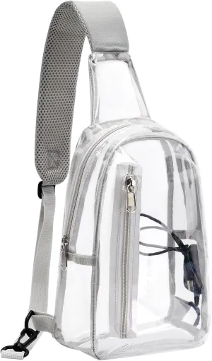 TINYAT Clear Sling Bag Stadium Approved Transparent Bag Crossbody Casual Shoulder Chest Bag for Men Women,T9060