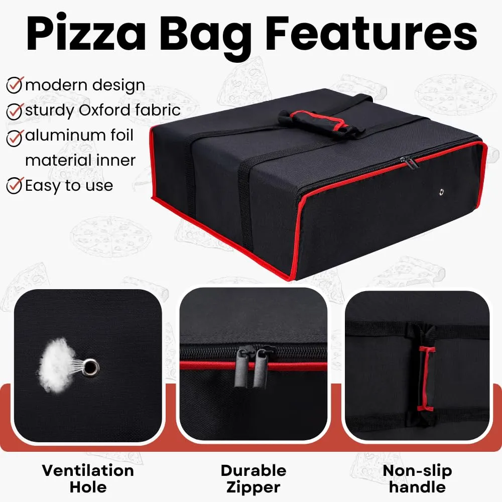 TOGETRUE Pizza Delivery Bag - Insulated Pizza Warmer for Hot Food Delivery, Large Size - 20 x 20
