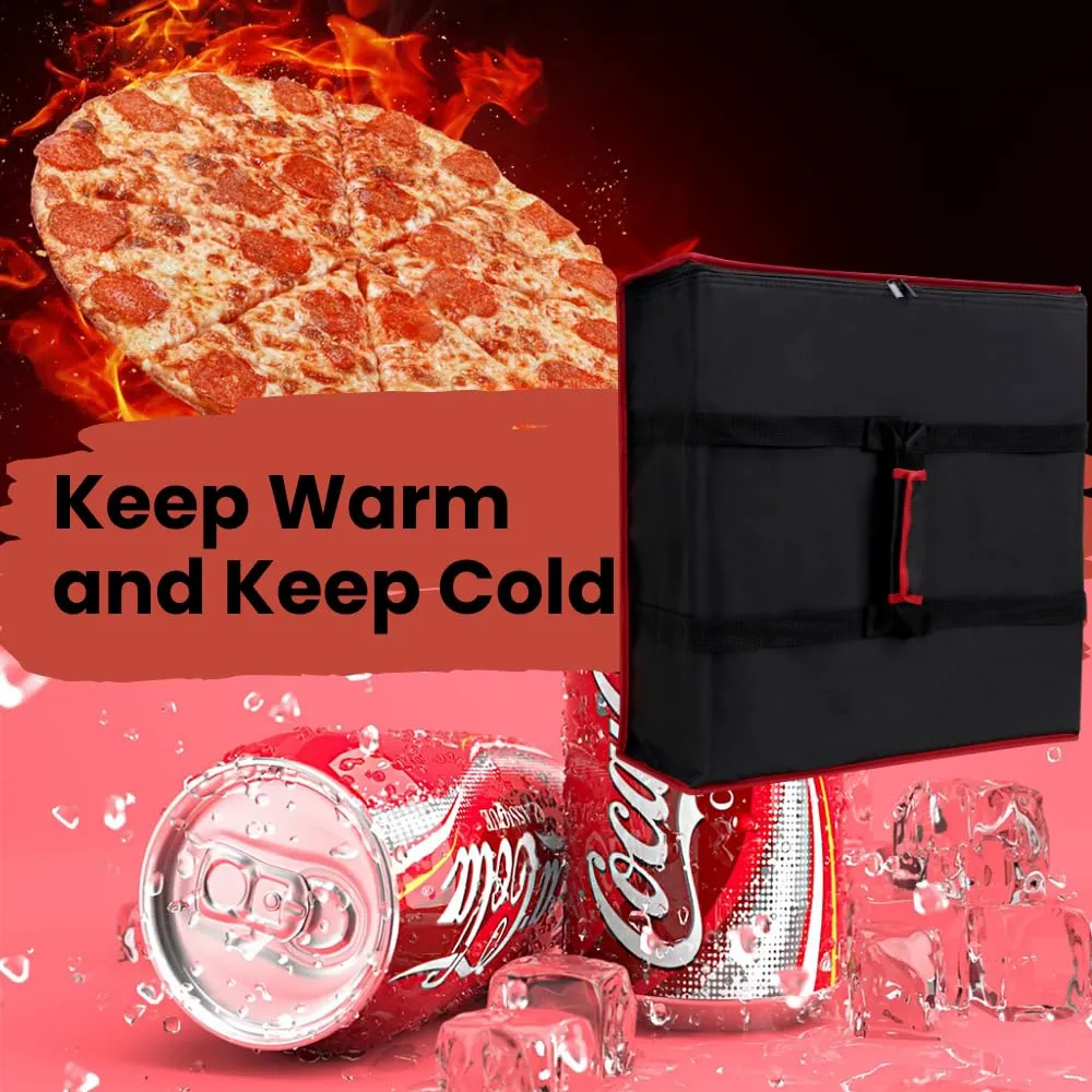 TOGETRUE Pizza Delivery Bag - Insulated Pizza Warmer for Hot Food Delivery, Large Size - 20 x 20