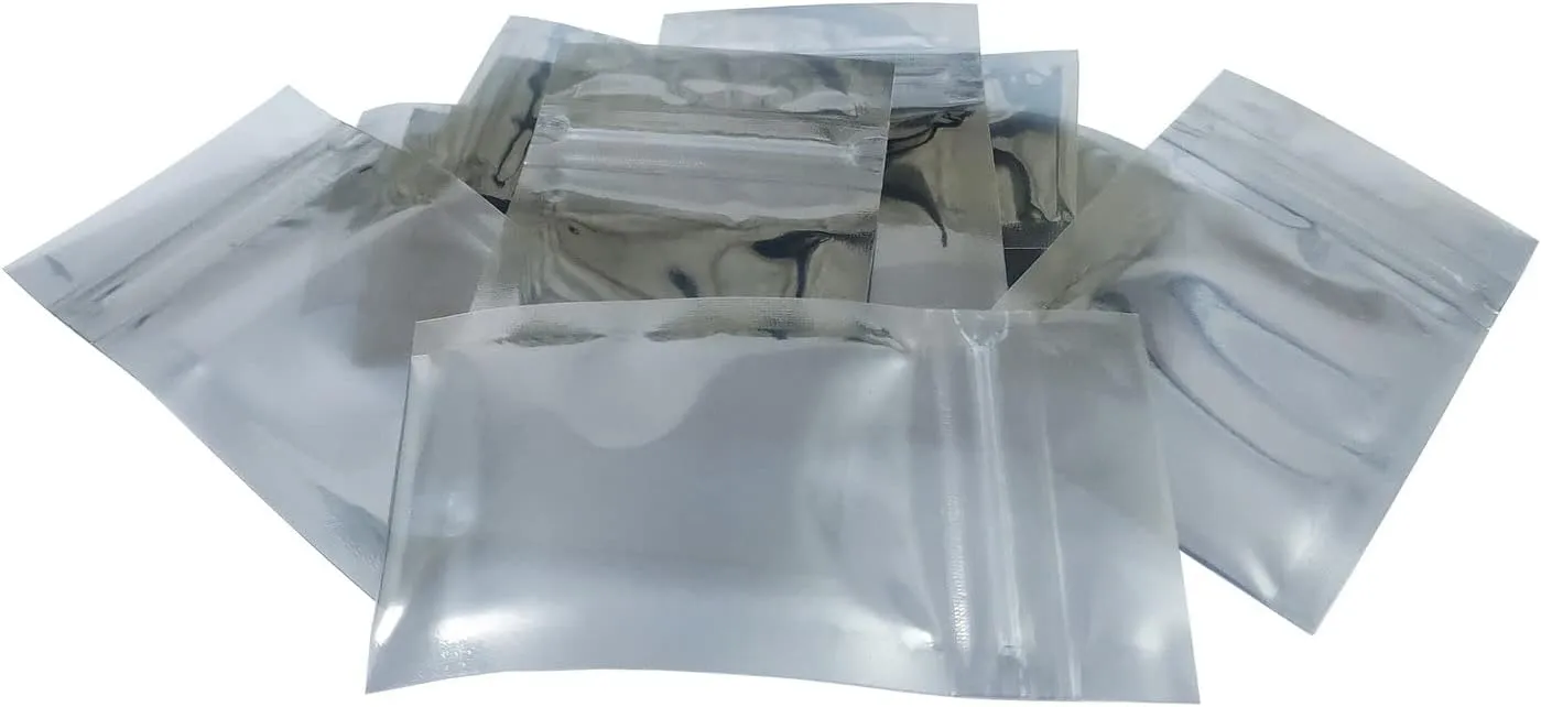 TOJYXSY 500 Pieces Antistatic Zipper Bags Inner Size 1.5 x 2.8 Inch (4x7cm) Electronic Device Laptop Cases Shielding Packing Pouches