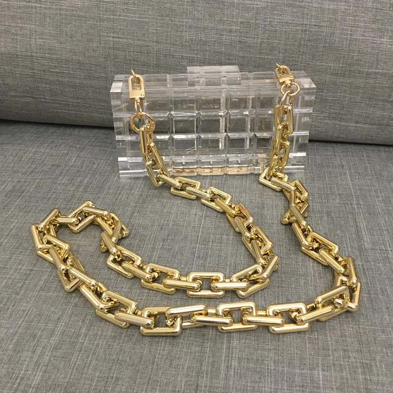 Transparent Clear Acrylic Box Handbag For Women Party Shoulder Bag
