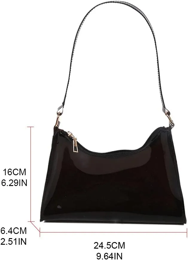 Transparent Clear Jelly Handbag Shoulder Bags for Women Elegant Evening Party Underarm Bag for