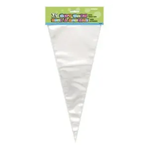 Transparent Cone Gift Bags with Twist Ties (25ct)