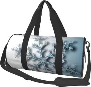 Transparent snowflake Travel Duffle Bag for Men Women Sport Gym Bag Foldable Weekender Bag Carry on Overnight Bag for Travel Swimming Basketball