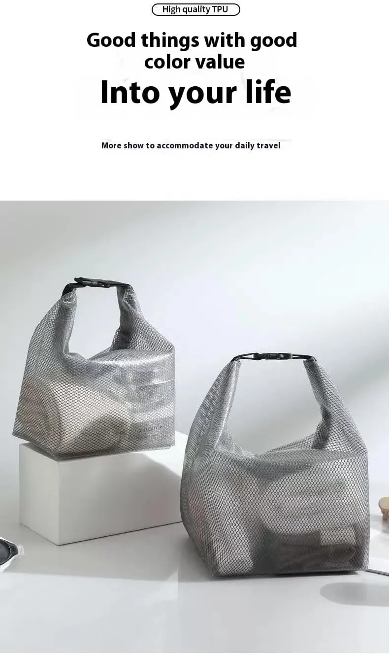 Transparent toiletries and cosmetics bag, large capacity waterproof storage bag, portable with zipper, suitable for men and women swimming travel(2Pack) (grey, 10.63 * 4.53 * 9.65 inches)