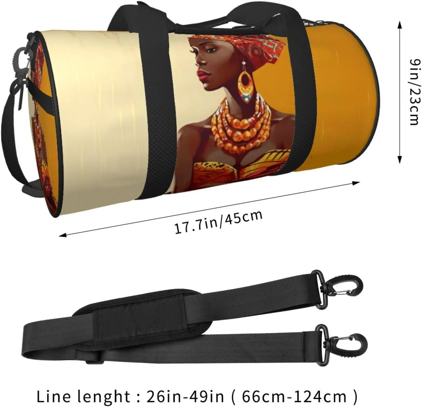 Travel Bag For Women,Traditional African Girl Painting Print Personal Item Duffle Bags,Weekend Travel Duffel Tote Bag,Travel Sport Gym Bag For Men,Airplane Travel Essentials For Flying