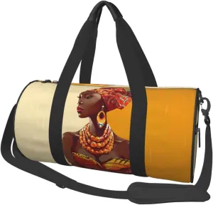 Travel Bag For Women,Traditional African Girl Painting Print Personal Item Duffle Bags,Weekend Travel Duffel Tote Bag,Travel Sport Gym Bag For Men,Airplane Travel Essentials For Flying