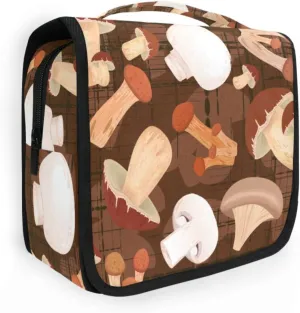 Travel Toiletry Bag Cosmetic Bag Cute Edible Mushrooms Portable Hanging Cosmetic Case Traveling With Leakproof Compartment Makeup Toiletries Cosmetic Organizer for Men Women