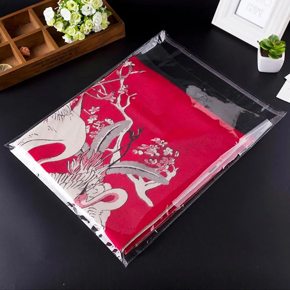 U-House Clear Cellophane Bags - 13" x 16", Resealable Self Seal OPP Poly Bags for Apparel, Party, Wedding, Gift