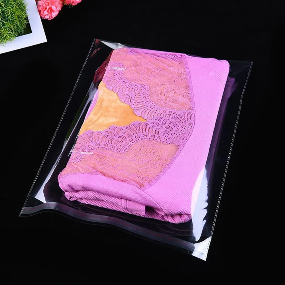 U-House Clear Cellophane Bags - 13" x 16", Resealable Self Seal OPP Poly Bags for Apparel, Party, Wedding, Gift
