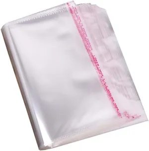 U-House Clear Cellophane Bags - 13" x 16", Resealable Self Seal OPP Poly Bags for Apparel, Party, Wedding, Gift