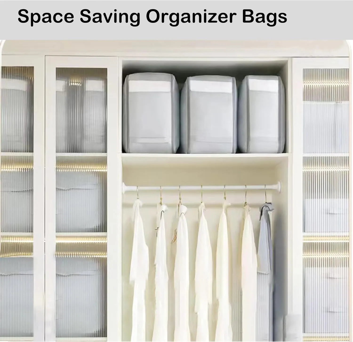 Ultra Space Saving Self Compression Organizer, 2 Pack Compression Storage Bags with Transparent Window,Space Saver Bags for Storing Clothes, Comforters, Blankets, Pillows(Pink,54x42x50cm)