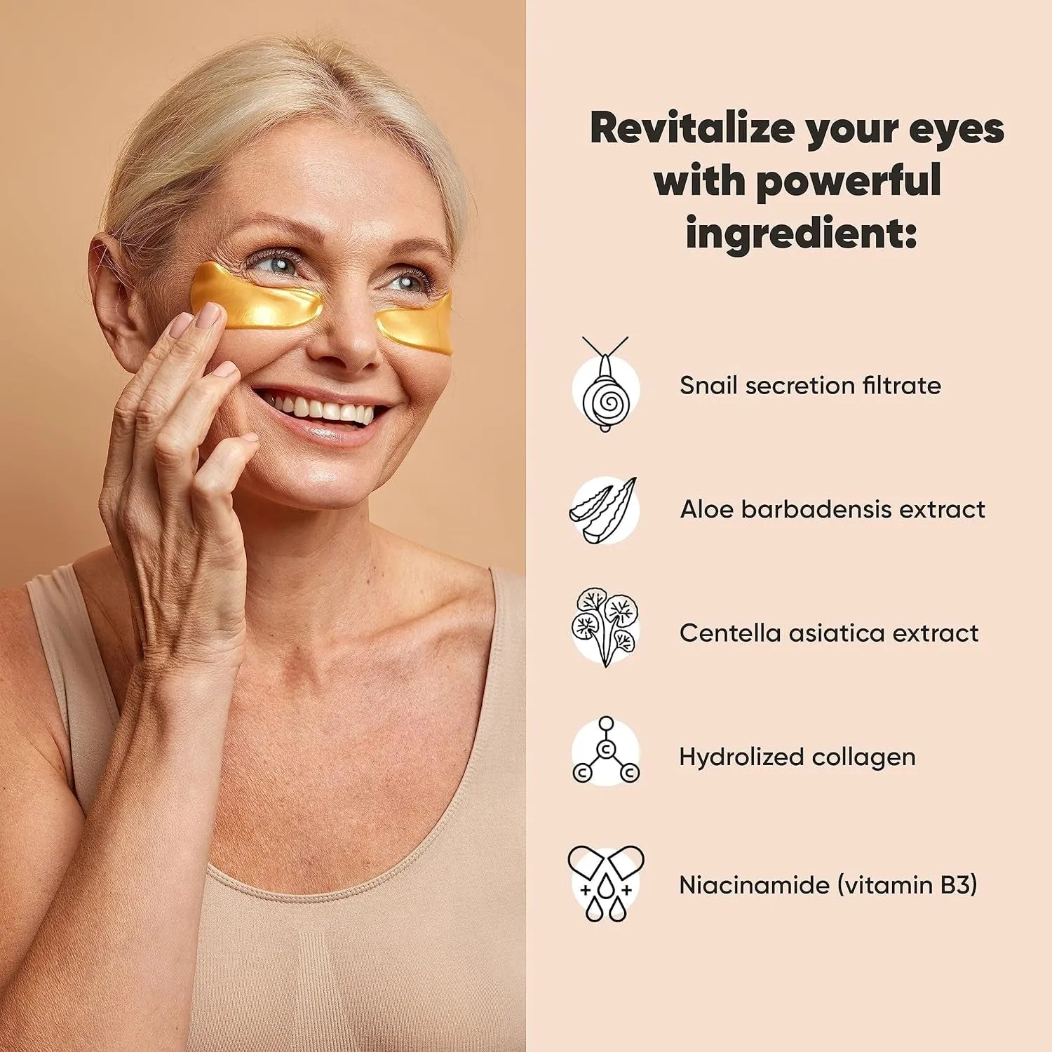 under Eye Patches - Gold under Eye Masks for Dark Circles and Puffiness - with Collagen & Amino Acids - Gifts for Women - Bridesmaid Gifts (20 Pairs)