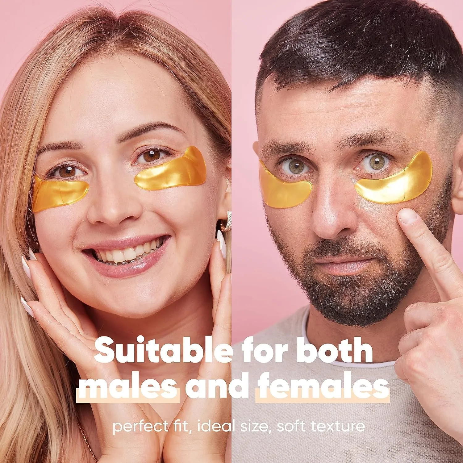 under Eye Patches - Gold under Eye Masks for Dark Circles and Puffiness - with Collagen & Amino Acids - Gifts for Women - Bridesmaid Gifts (20 Pairs)