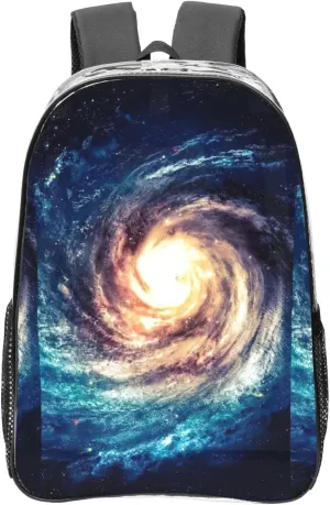 Universe Milky Way Galaxy Print Backpack PVC Clear Bag Large Capacity Reinforced Straps Travel Work Daily Use