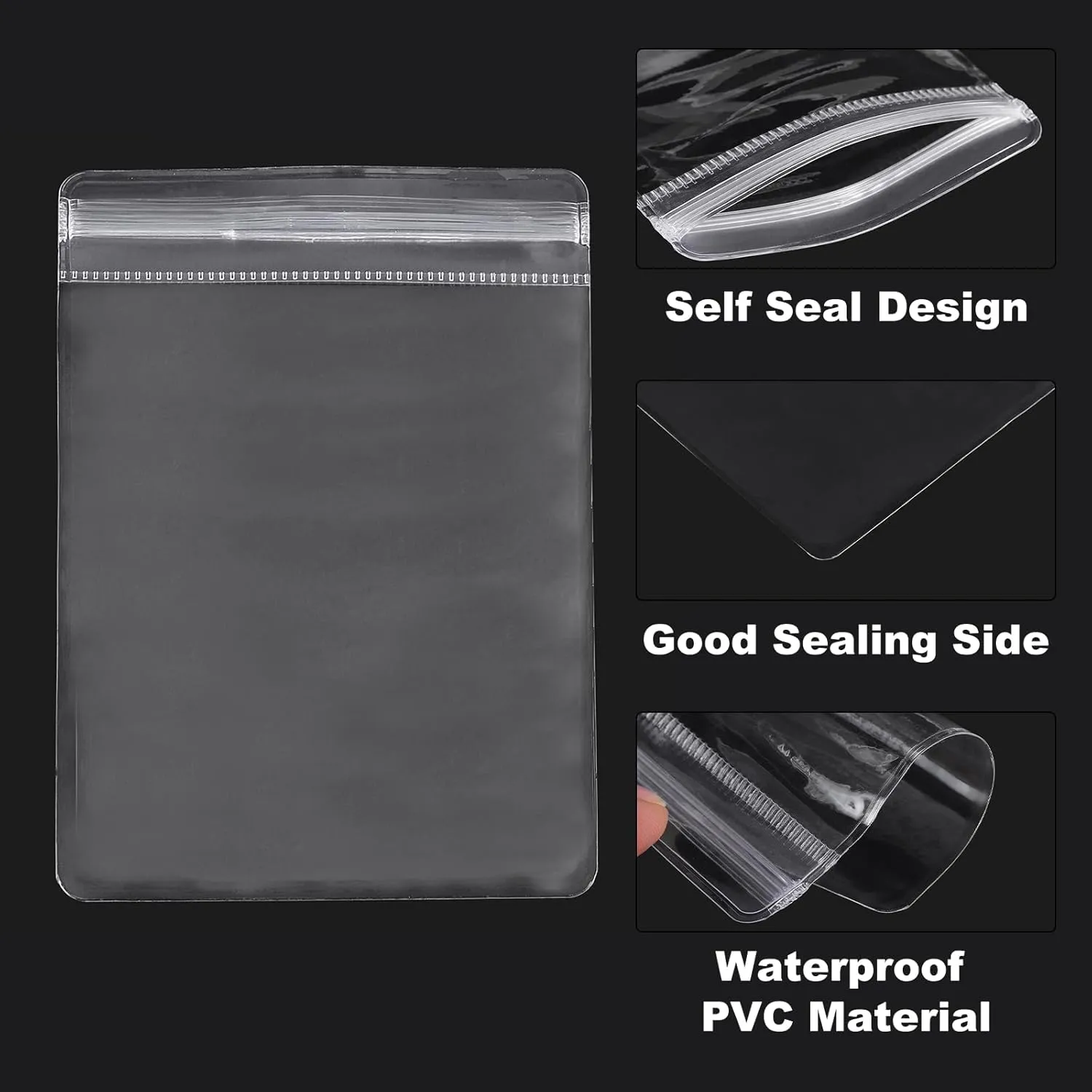 uxcell 100pcs PVC Jewelry Bags 2.8 x 3.9 Inch Self Seal Jewelry Pouches Clear Zipper Bags for Necklace Ring Earring Jewelry Packaging, Transparent