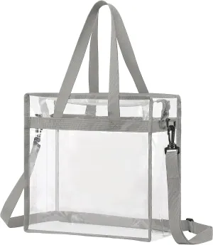 uxcell Clear Tote Bag, PVC Waterproof Closure Crossbody Shoulder Bag with Zipper and Adjustable Strap for Stadium Events