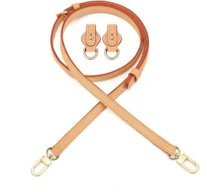 Vachetta Leather Adjustable Crossbody Strap for Small Bags Pochette Mini NM Eva Favorite PM MM Nano Speedy, Beige, Width 1.2cm ( 0.47inch )