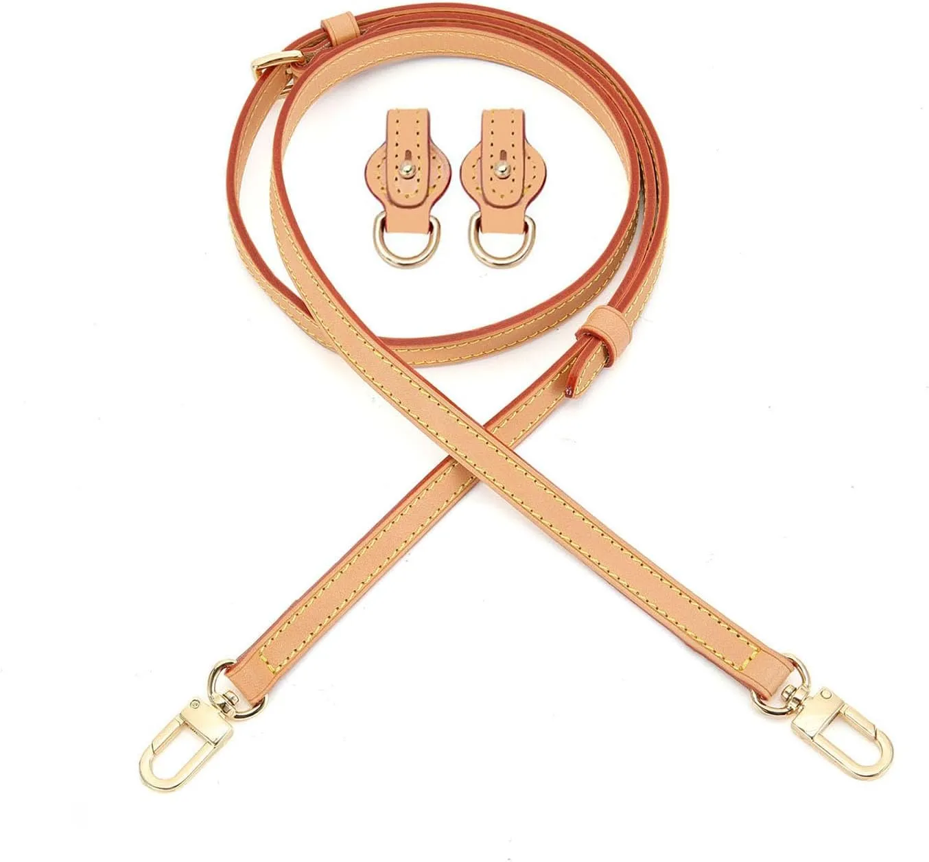 Vachetta Leather Adjustable Crossbody Strap for Small Bags Pochette Mini NM Eva Favorite PM MM Nano Speedy, Beige, Width 1.2cm ( 0.47inch )