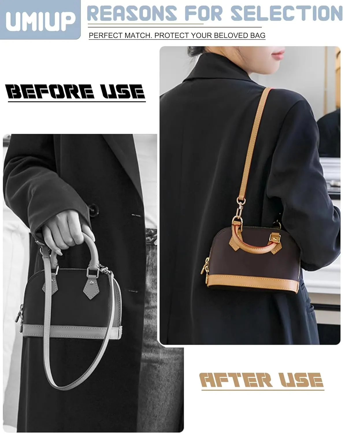 Vachetta Leather Strap Replacement, Purse Shoulder Bags Strap for Handbags Pochette Little Pouch Speedy Nano Noe and Multi Pochette Accessories with Gift Box(Width:0.43in X Length:23.6in)(B)