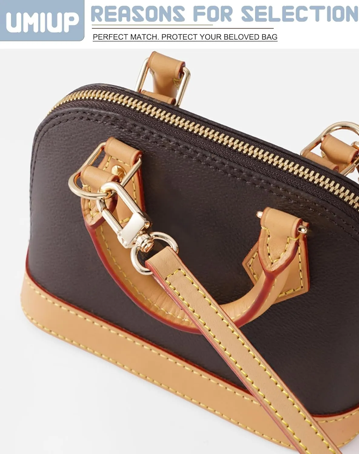 Vachetta Leather Strap Replacement, Purse Shoulder Bags Strap for Handbags Pochette Little Pouch Speedy Nano Noe and Multi Pochette Accessories with Gift Box(Width:0.43in X Length:23.6in)(B)