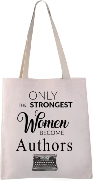 VAMSII Author Tote Bags Female Author Gifts Novelist Gifts for New Writers only the Strongest Women Become Authors Bag