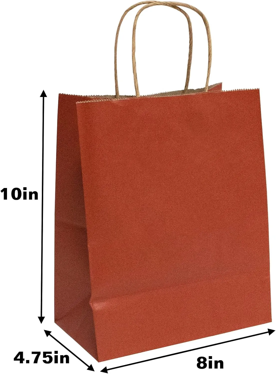 Vanhel 50 PCS Red Paper Gift Bags: 8x4.25x10.5 Inch Bags with Handles, Ideal for Christmas, Halloween, Tail, Commercial & Wedding Events