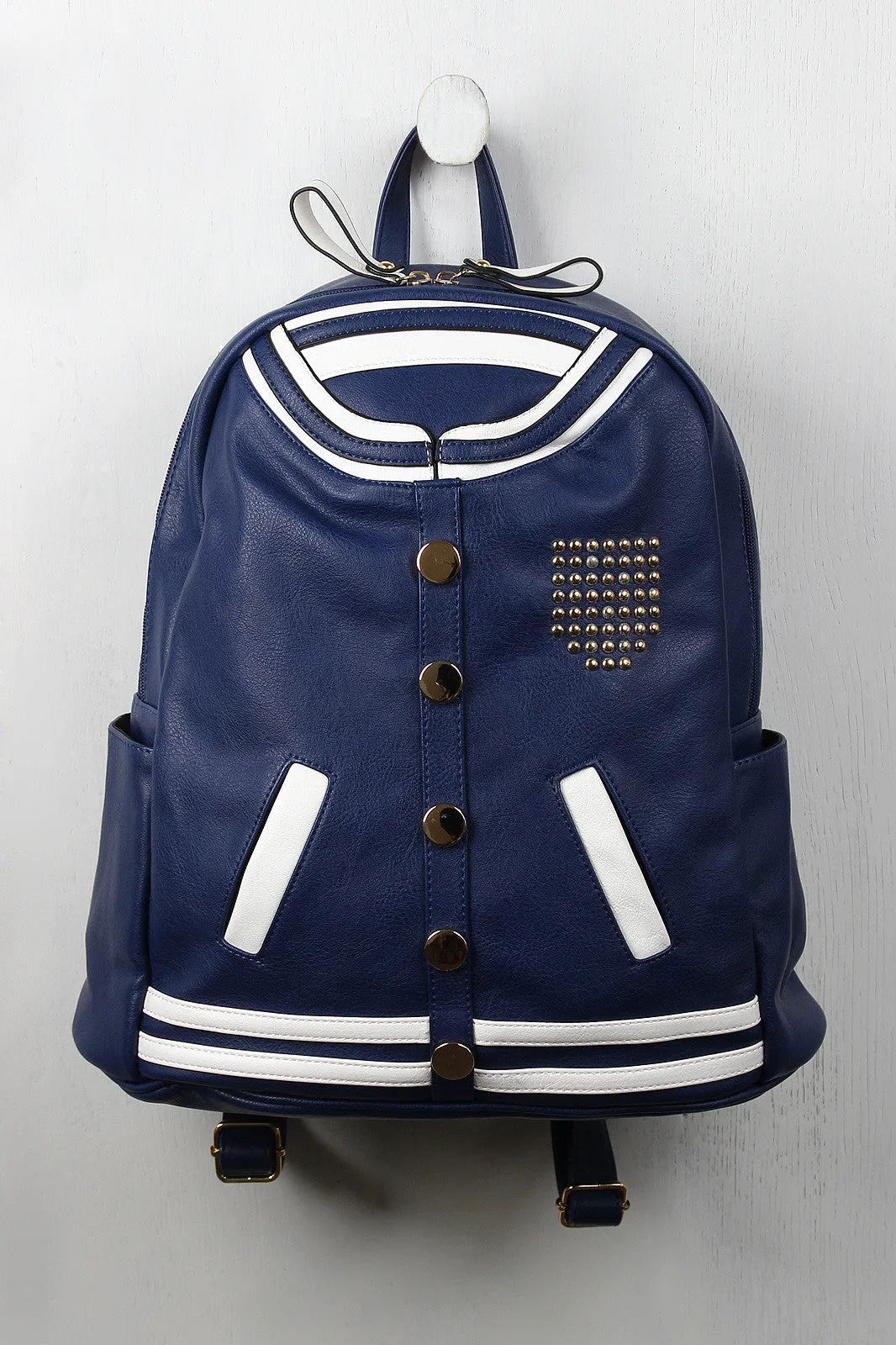 Vegan Letterman Jacket Backpack Leather Timely resolution On-demand shipping