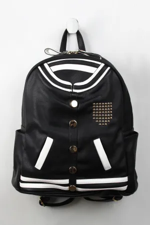 Vegan Letterman Jacket Backpack Leather Timely resolution On-demand shipping