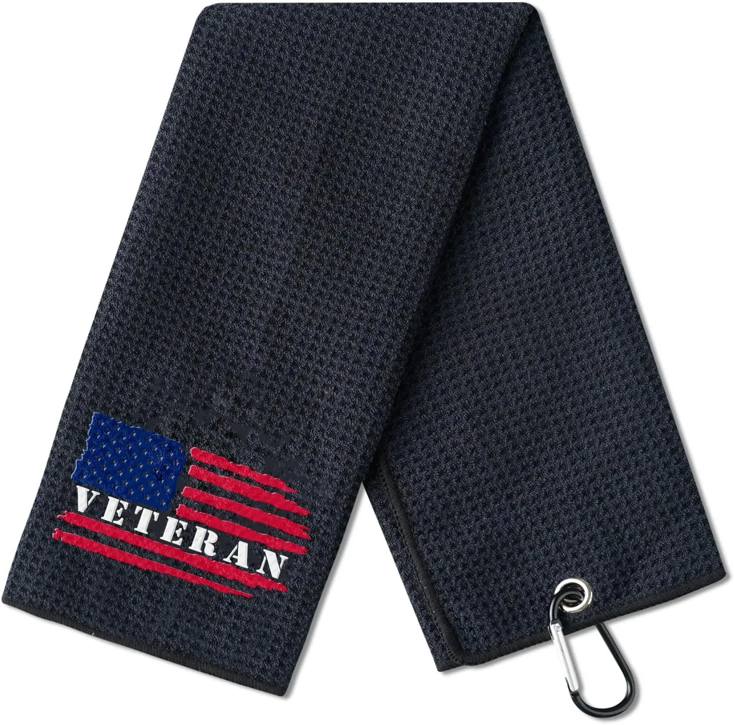Veteran Golf Towels, Golf Accessory for Golf Bags, Golf Gifts for Veteran on National Golf Day, Birthday, Christmas, 16”x 24” Microfiber Golf Towel - Veteran