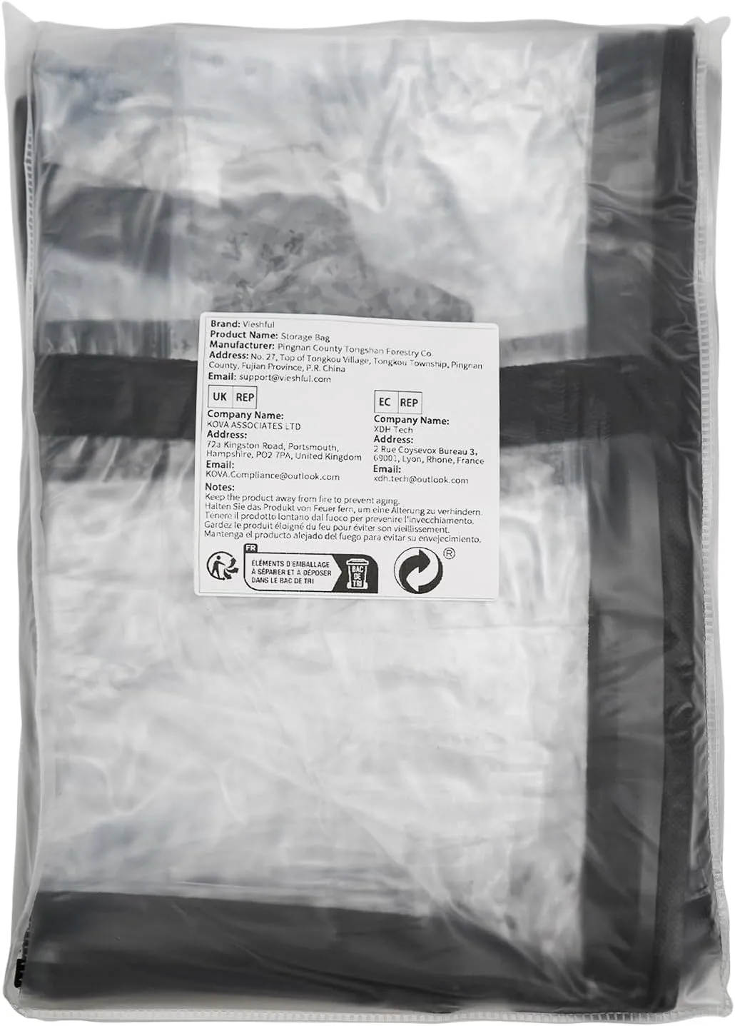 Vieshful 3 Pack Clear Clothes Storage Bag, 40L Plastic Blanket Storage Bag with Zipper, Foldable Closet Organizer, Moving bags for Comforter, Blanket, Bedding, Duvet, Toys