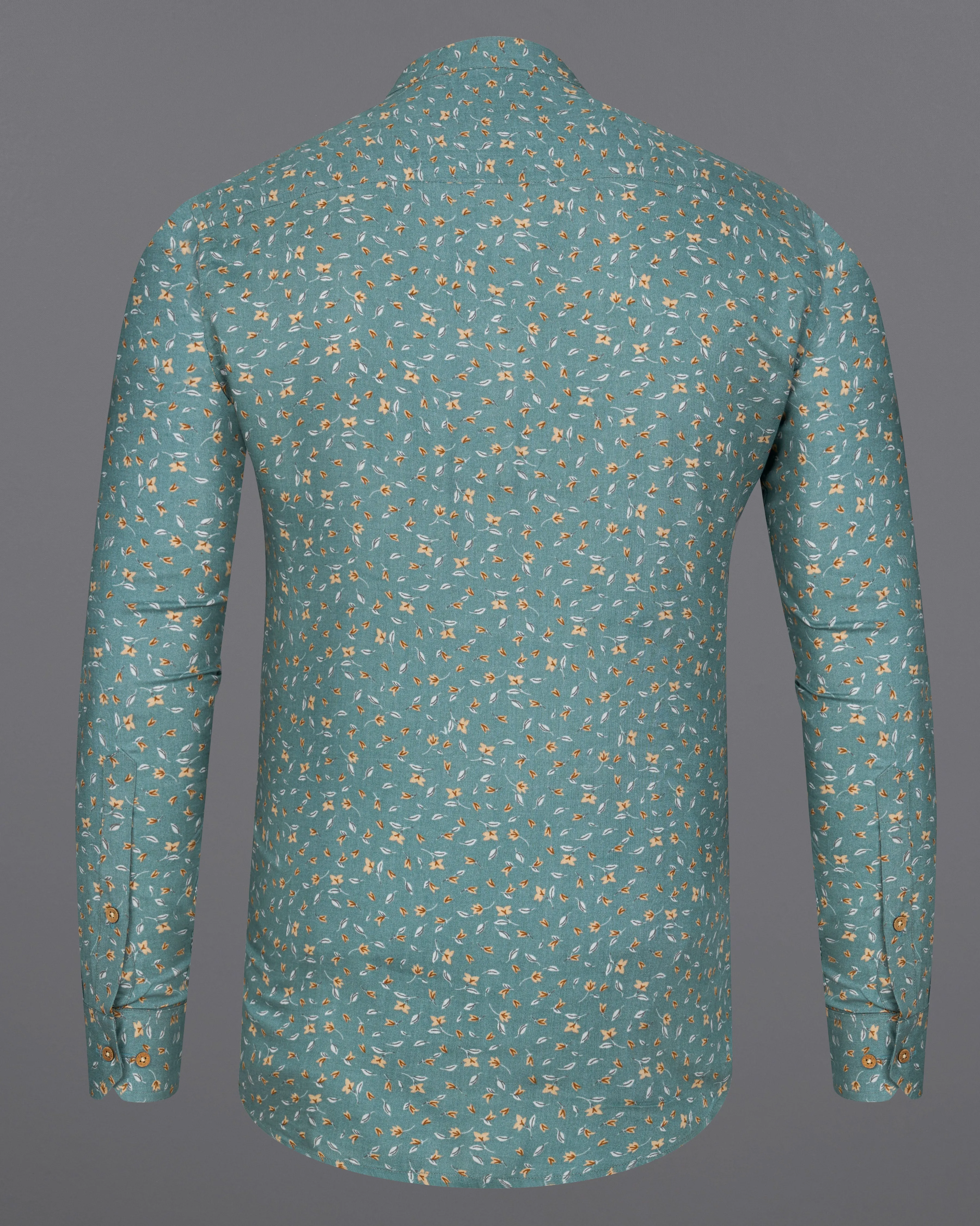 Viridian Green Ditsy Printed Premium Tencel Kurta Shirt