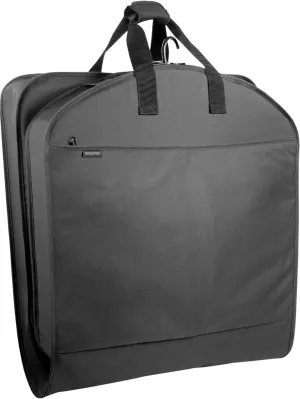WallyBags Garment Bag Deluxe Carry On Travel Two Pockets for Men & Women, Black 931, 52-inch