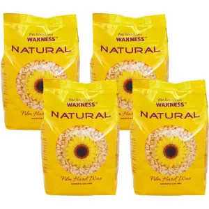Waxness Natural Film Hard Wax Beads - Made in Italy / 2.2 lbs. - 35.27 oz. - 1 kg. Each X 4 Bags = 8.8 Lbs