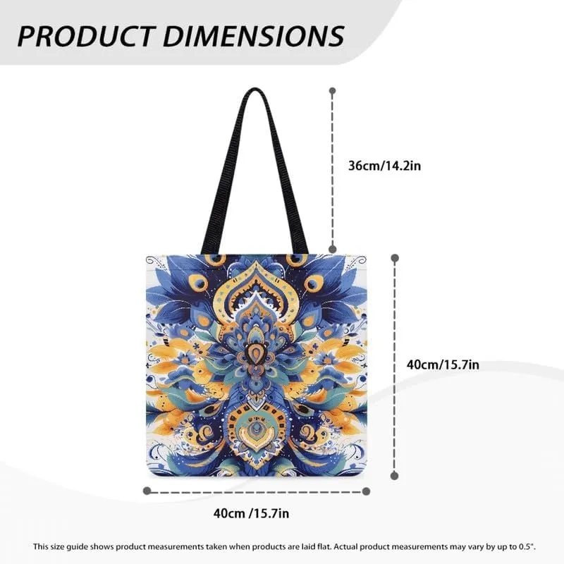 Western Highland Dog Canvas Tote Bags Corgi Puppy Big Handbag Pumpkin Maple Leaves Shoulder Bag for College Grocery