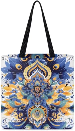 Western Highland Dog Canvas Tote Bags Corgi Puppy Big Handbag Pumpkin Maple Leaves Shoulder Bag for College Grocery