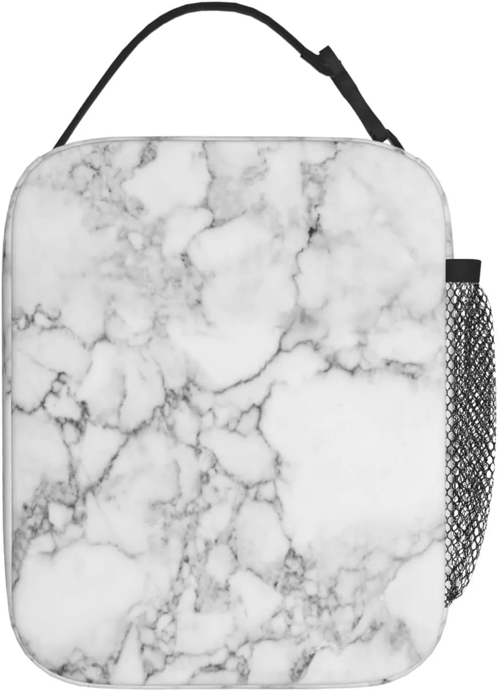 White Marble Lunch Bag For Kids Boys Girls,Insulated Lunch Box For Women,Leakproof Cooler Food Lunch Containers Reusable High Capacity Lunch Tote Bags For School,Work, Travel, Outdoor