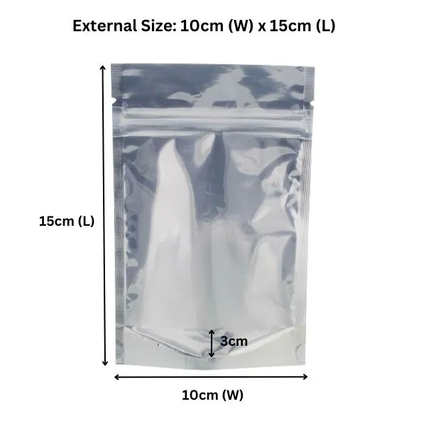 Wholesale 10,000pcs 100 x 150mm   30mm Stand-Up Aluminium Foil Mylar Zip Lock Bags - Ideal for Food Storage, Packaging & More