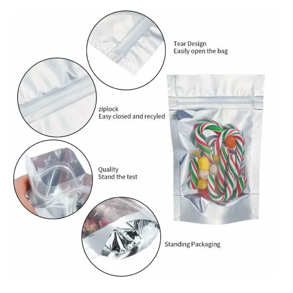 Wholesale 10,000pcs 150 x 220mm   40mm Stand-Up Aluminium Foil Mylar Zip Lock Bags - Ideal for Food Storage, Packaging & More