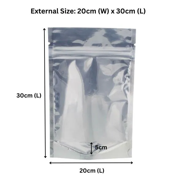 Wholesale 10,000pcs 200 x 300mm   50mm Stand-Up Aluminium Foil Mylar Zip Lock Bags - Ideal for Food Storage, Packaging & More