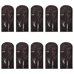Wig Storage Bag Holder Case, Wigs Pouch Dust-Proof Organizer Protect for Professional Hair Extensions (Brown Pack of 10)